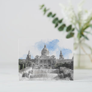 Madrid Spanje – Vakantie Souvenir met Schilderacht Feestdagenkaart