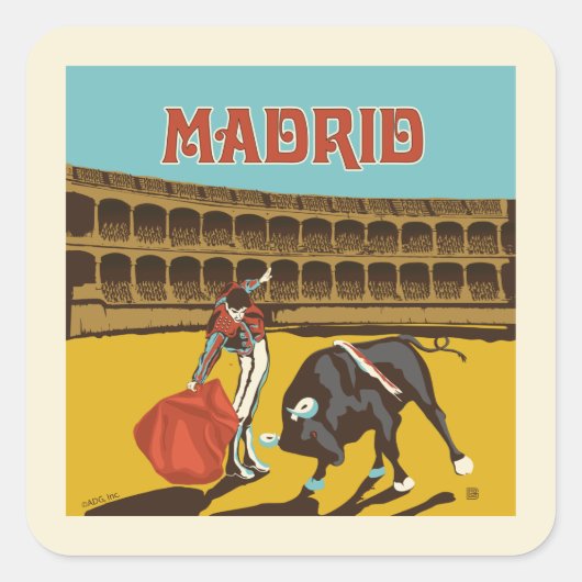 Madrid, Spanje Vierkante Sticker (Voorkant)