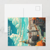 madrid spanje vintage reisposter briefkaart (Voorkant / Achterkant)