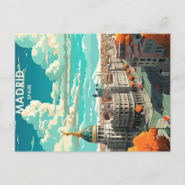 madrid spanje vintage reisposter briefkaart