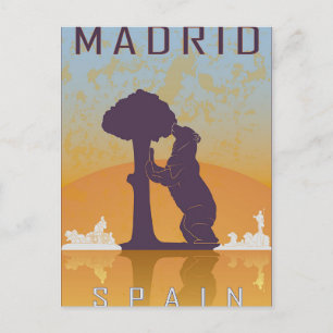 Madrid Spanje vintage reizen Beer Briefkaart
