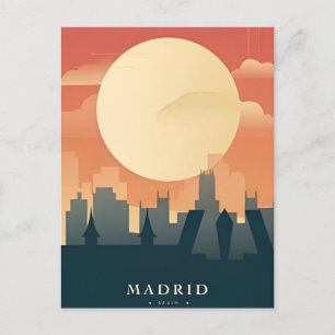 Madrid Spanje vintage reizen Beer Briefkaart
