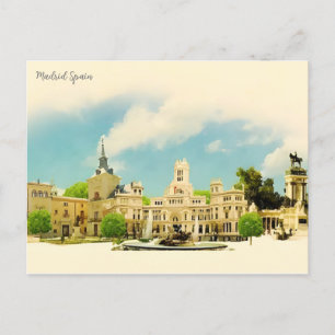 Madrid Spanje vintage reizen Beer Briefkaart