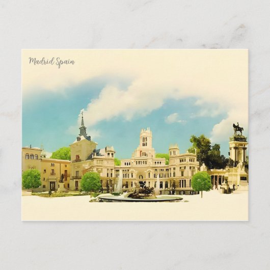 Madrid Spanje vintage reizen Beer Briefkaart (Voorkant)