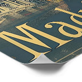 Madrid Spanje Vintage Retro Reizen Illustratie Poster (Hoek)