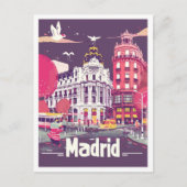 Madrid Spanje Vintage Travel Illustratie Briefkaart (Voorkant)