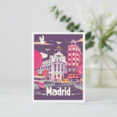 Madrid Spanje Vintage Travel Illustratie Briefkaart (Staand voorkant)