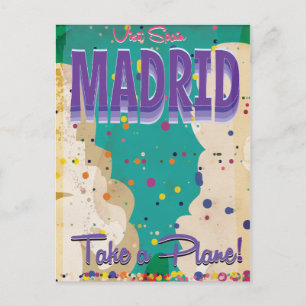 Madrid,Spanje Vintage vakantieposter Briefkaart