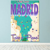 Madrid,Spanje Vintage vakantieposter Canvas Afdruk (Insitu (Houten vloer))