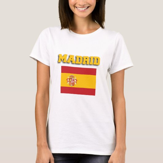 Madrid Spanje Vlag T-shirt (Voorkant)
