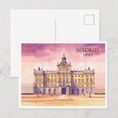 Madrid Spanje Waterverf Cityscape Travel Briefkaar Feestdagenkaart (Voorkant / Achterkant)