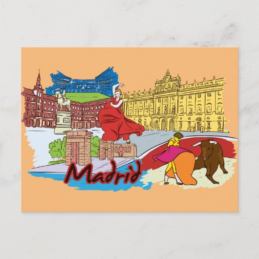 Madrid, Spanje Wereldberoemd Briefkaart (Voorkant)