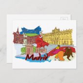 Madrid Spanje Wereldberoemde stad Briefkaart (Voorkant / Achterkant)