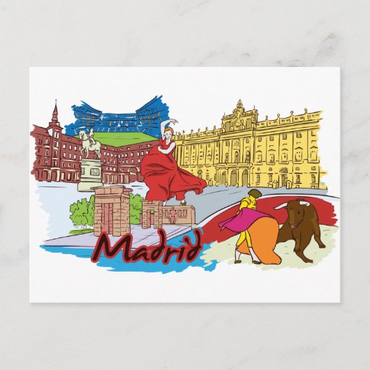Madrid Spanje Wereldberoemde stad Briefkaart (Voorkant)