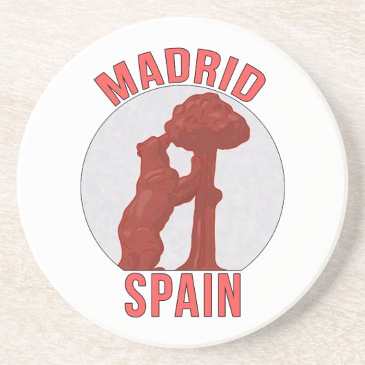 Madrid Spanje Zandsteen Onderzetter (Voorkant)