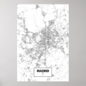 Madrid, Spanje (zwart op wit) Poster (Voorkant)