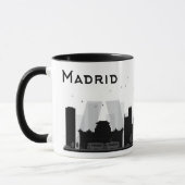 Madrid, Spanje | Zwarte en witte veldlijn Mok (Links)