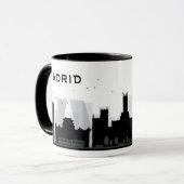 Madrid, Spanje | Zwarte en witte veldlijn Mok (Voorkant links)