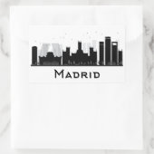 Madrid, Spanje | Zwarte en witte veldlijn Rechthoekige Sticker (Tas)