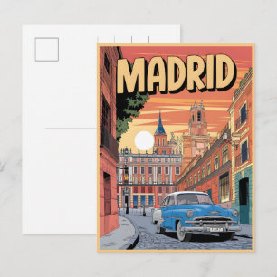Madrid stad Spanje, vintage reis souvenirs, cadeau Briefkaart