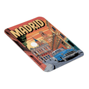 Madrid stad Spanje, vintage reis souvenirs, cadeau Magneet