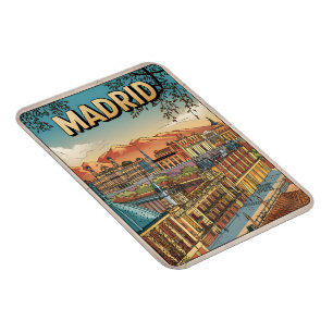 Madrid stad spanje vintage reis souvenirs, cadeaus magneet