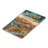 Madrid stad spanje vintage reizen souvenirs, gesch magneet (Linkerzijde)