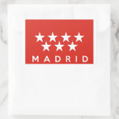 Madrid Stadsvlag Spanje Land Tekst Naam Rechthoekige Sticker (Tas)