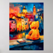 Madrid Teddy Sunset Plaza Skyline Print (Voorkant)