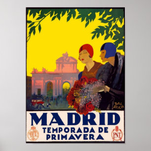 Madrid Temporada de Primavera - Vintage Travel Art Poster