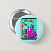 Madrid Travel Poster Ronde Button 5,7 Cm (Voorkant /achterkant)