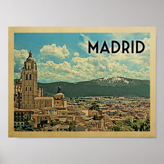 Madrid Vintage Travel Poster (Voorkant)