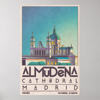 Madrid Wall Art Almudena Cathedral Silhouette Poster