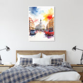 Madrid waterverf kunst canvas afdruk (Insitu (Slaapkamer))