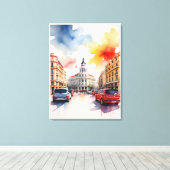 Madrid waterverf kunst canvas afdruk (Insitu (Houten vloer))