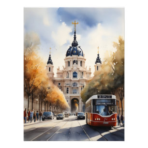 Madrid waterverf kunst foto afdruk