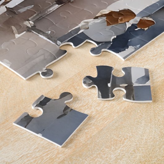 Madrid waterverf kunst legpuzzel (Zijkant)