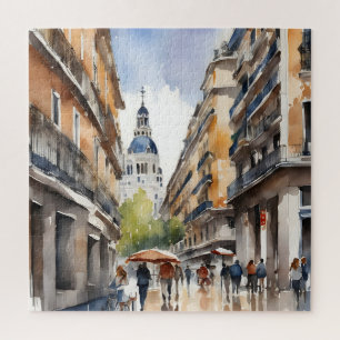 Madrid waterverf kunst legpuzzel