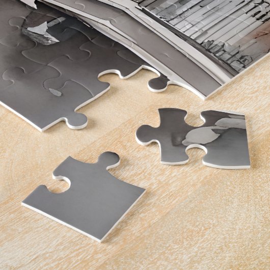 Madrid waterverf kunst legpuzzel (Zijkant)