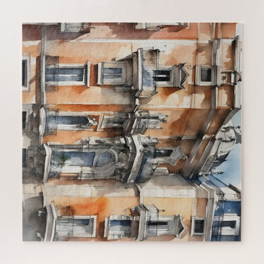 Madrid waterverf kunst legpuzzel (Horizontaal)