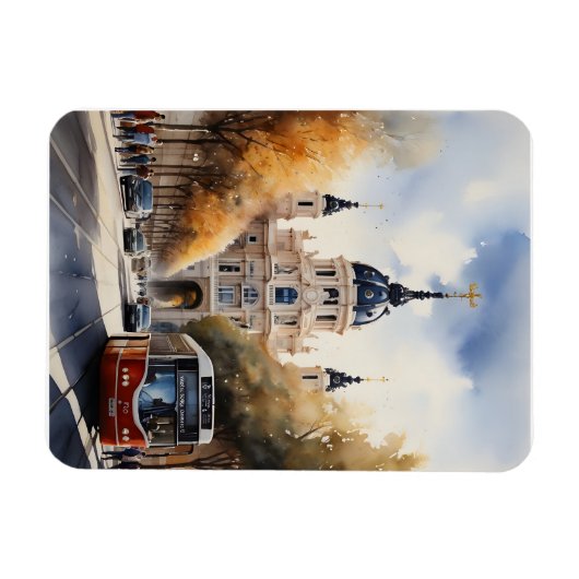 Madrid waterverf kunst magneet (Horizontaal)