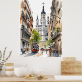 Madrid waterverf kunst poster (Keuken)