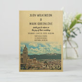 Madrid Wedding Invitation Spain Kaart (Staand voorkant)