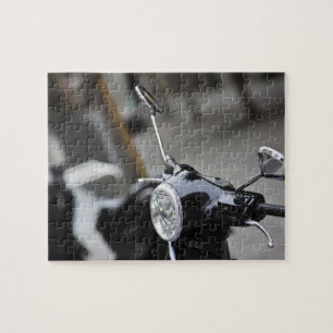 Madrid, zwarte Vespa-scooter Legpuzzel
