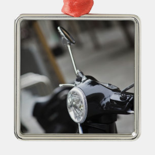 Madrid, zwarte Vespa scooter Metalen Ornament