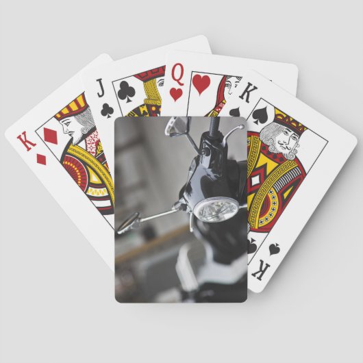 Madrid, zwarte Vespa scooter Speelkaarten (Achterkant)