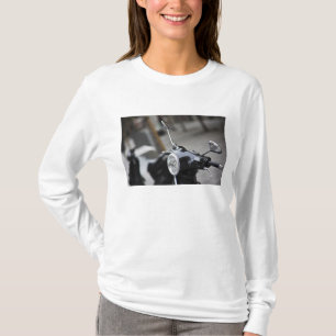 Madrid, zwarte Vespa-scooter T-shirt