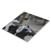 Madrid, zwarte Vespa scooter Tegeltje (Zijkant)