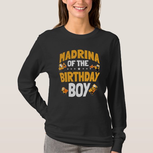 Madrina van de verjaardagsjongen bouwvakker Bd T-shirt (Voorkant)