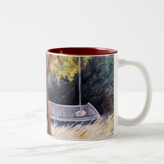 Madrona en de boot Tea Mug Tweekleurige Koffiemok (Rechts)